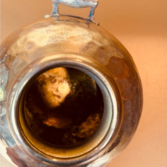 Vintage Brass Ginger Jar Vase 8” India Lid - Picture 6 of 6